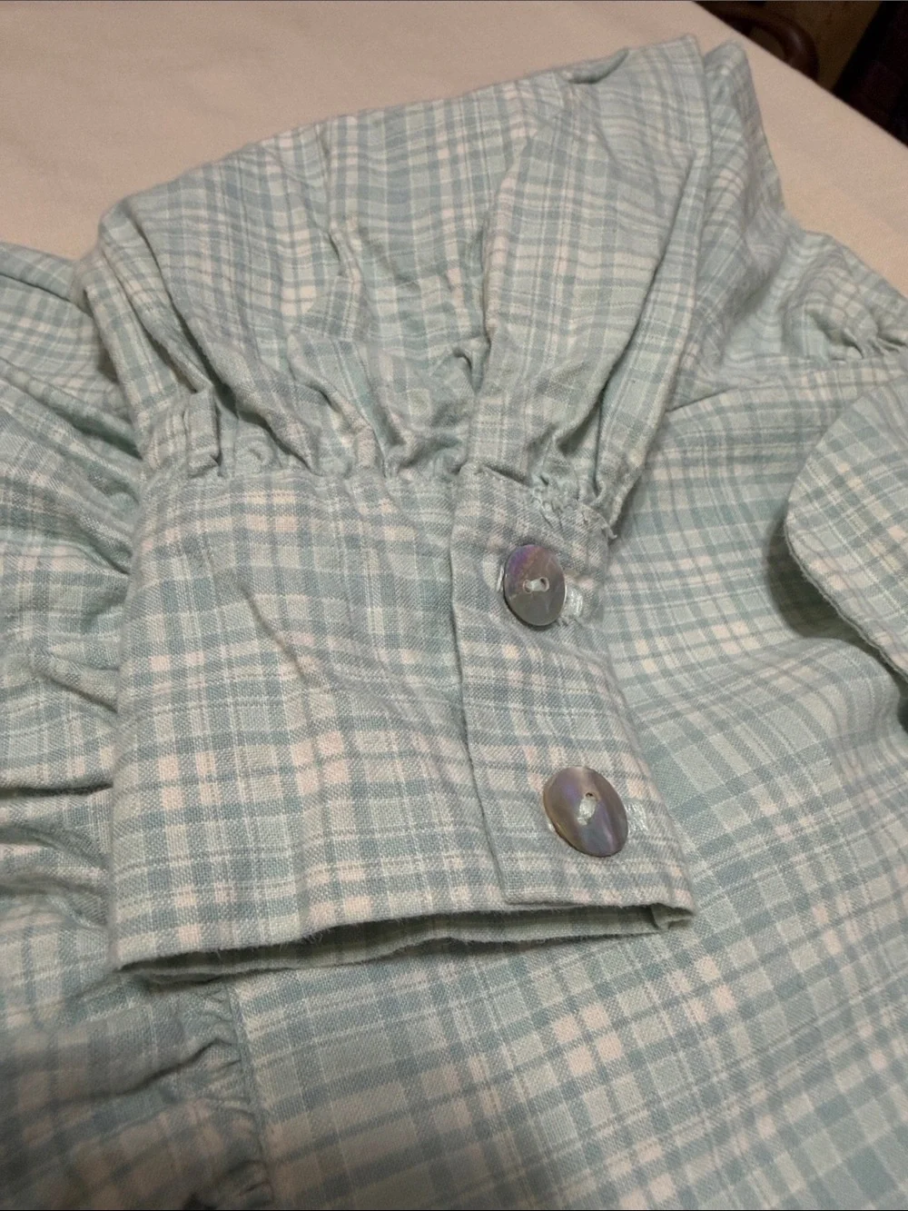 Kate & Cheryl Soft Green Plaid Peter Pan Collar Dress with Pockets.  Size 4T